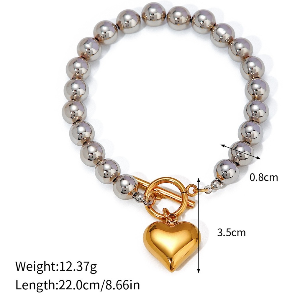 Beaded Bracelet*Toggle Chain Bracelet*Waterproof Bracelet*Tarnish Free*Bicolor - Picture 5 of 5